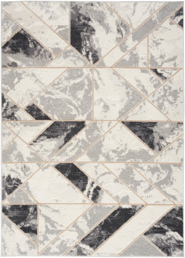 nourison elation etn11 ivory grey rug