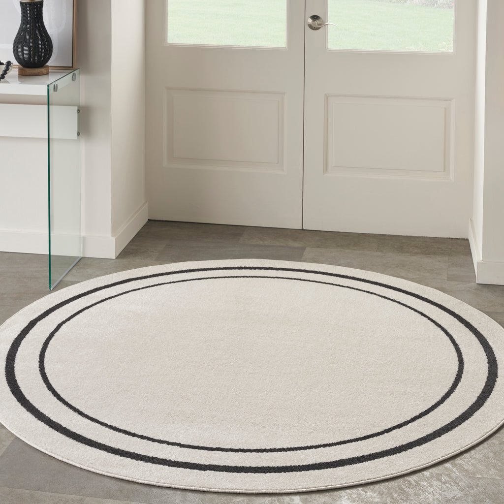 nourison nourison essentials nre02 ivory black rug