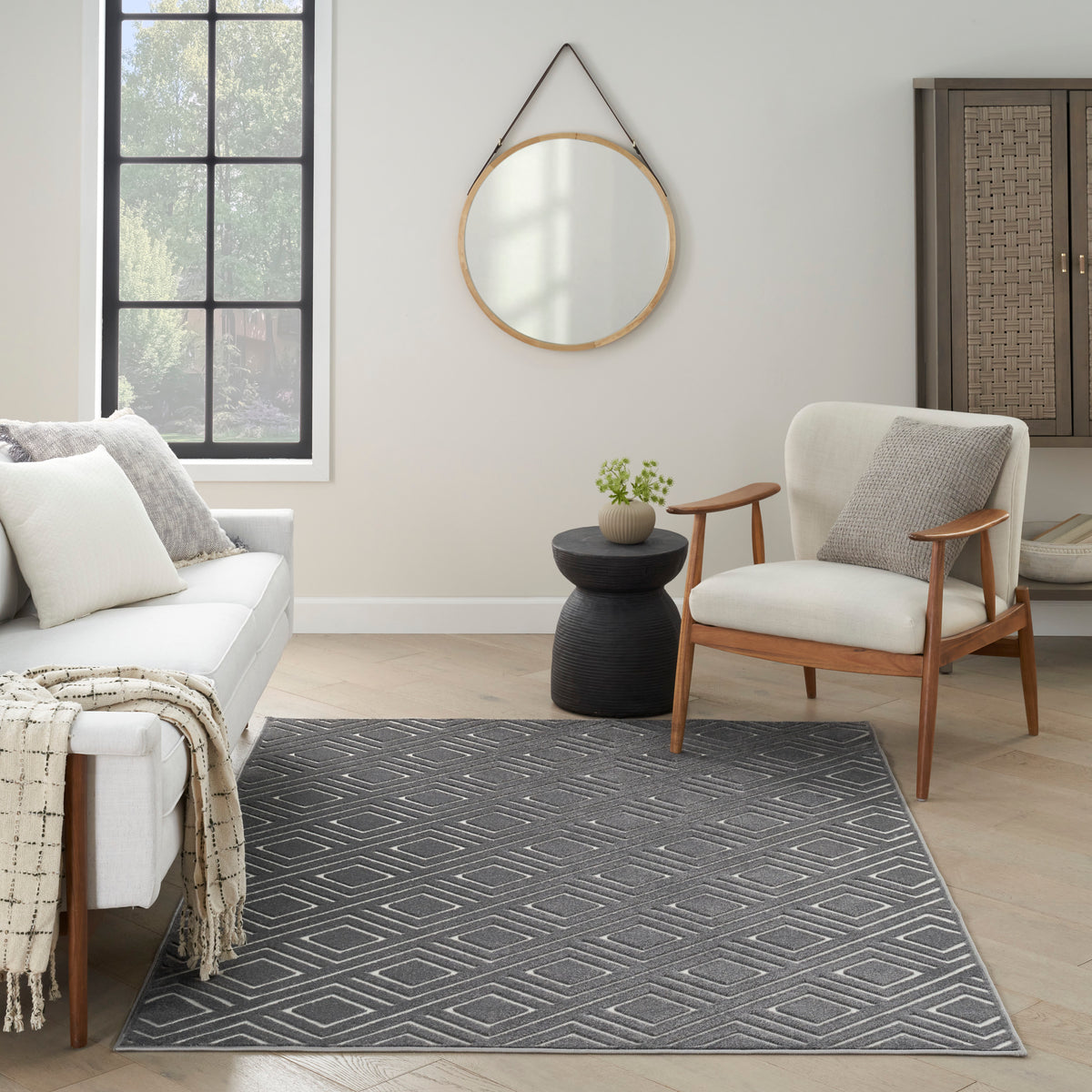 nourison care free caf03 grey rug