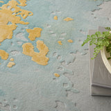 nourison prismatic prs26 seafoam gold rug