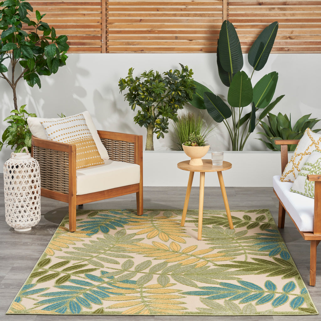 nourison aloha alh18 green multicolor rug