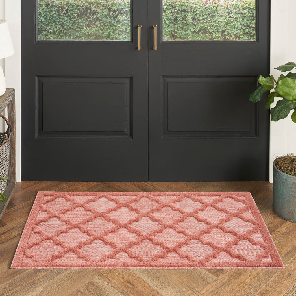 nourison easy care nes01 coral orange rug