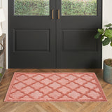 nourison easy care nes01 coral orange rug