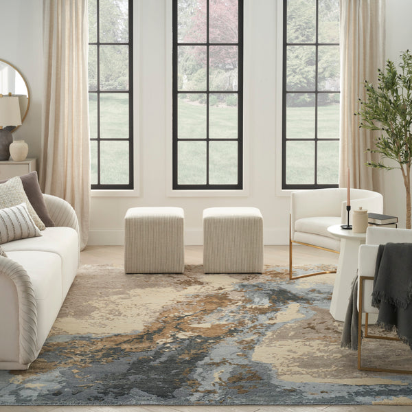 nourison silk shadows sha23 beige blue rug