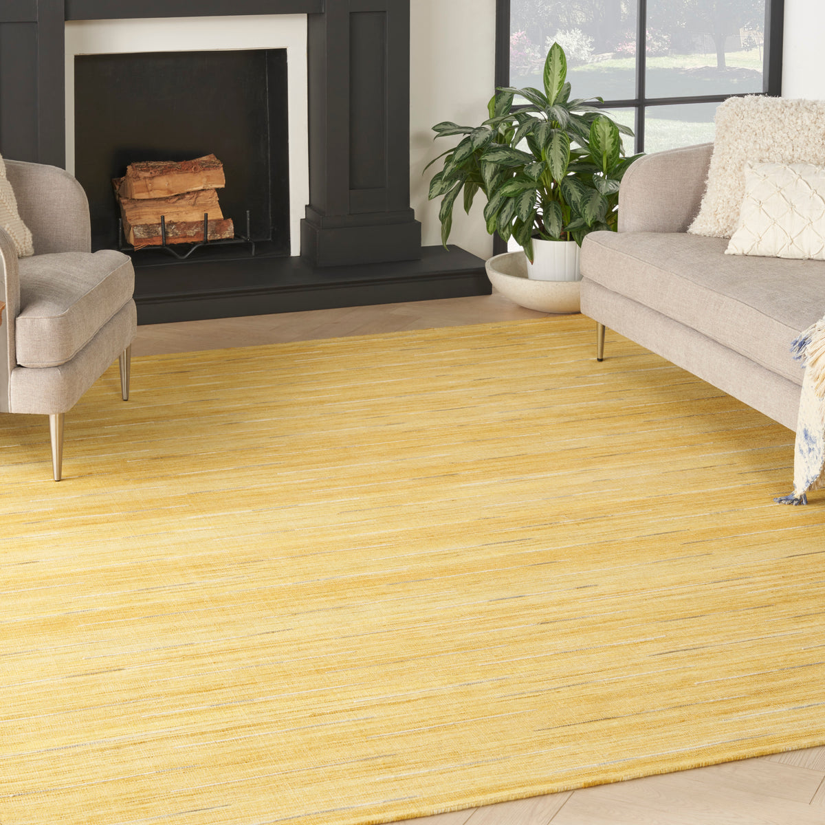 nourison interweave iwv01 yellow rug