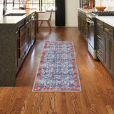 nourison grand washables grw06 blue brick rug
