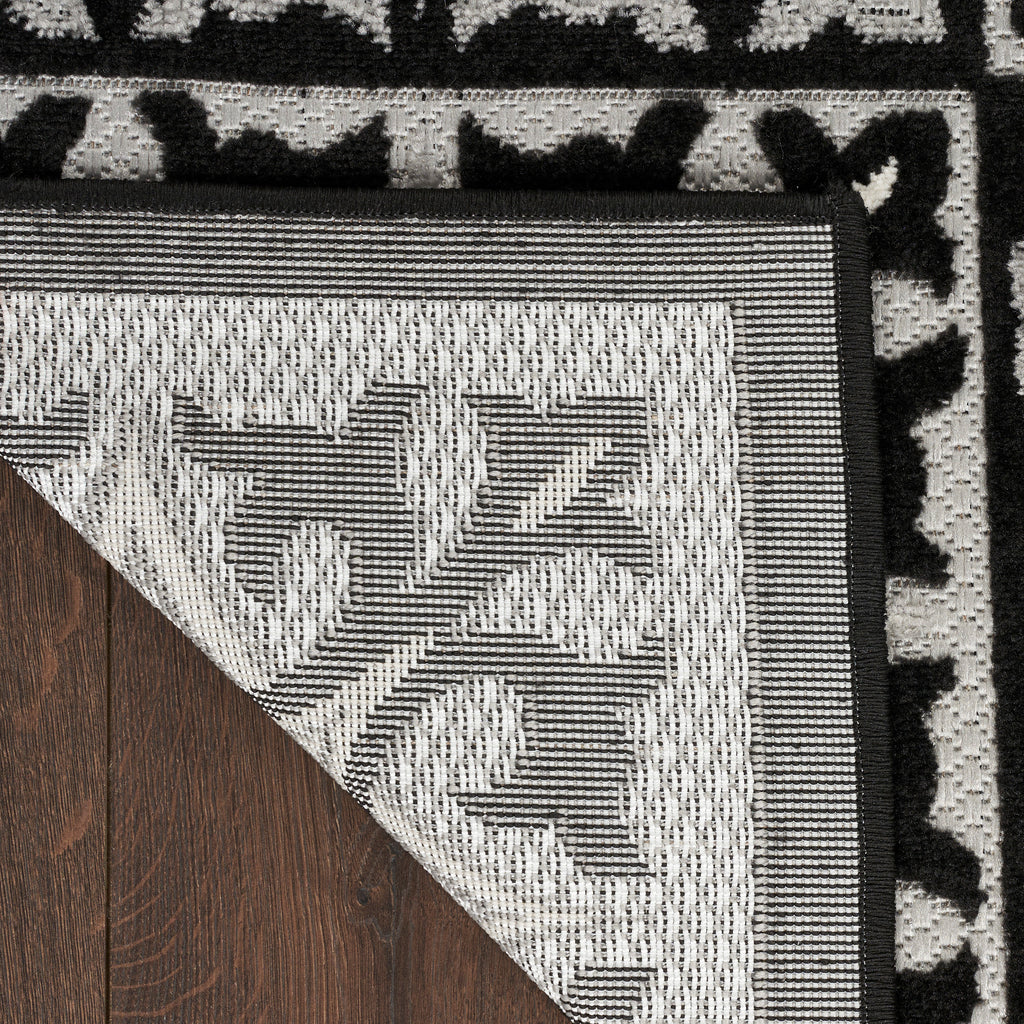 nourison aloha alh34 black white rug