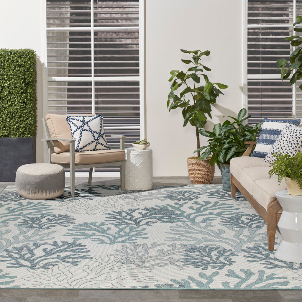nourison garden oasis goa05 blue rug