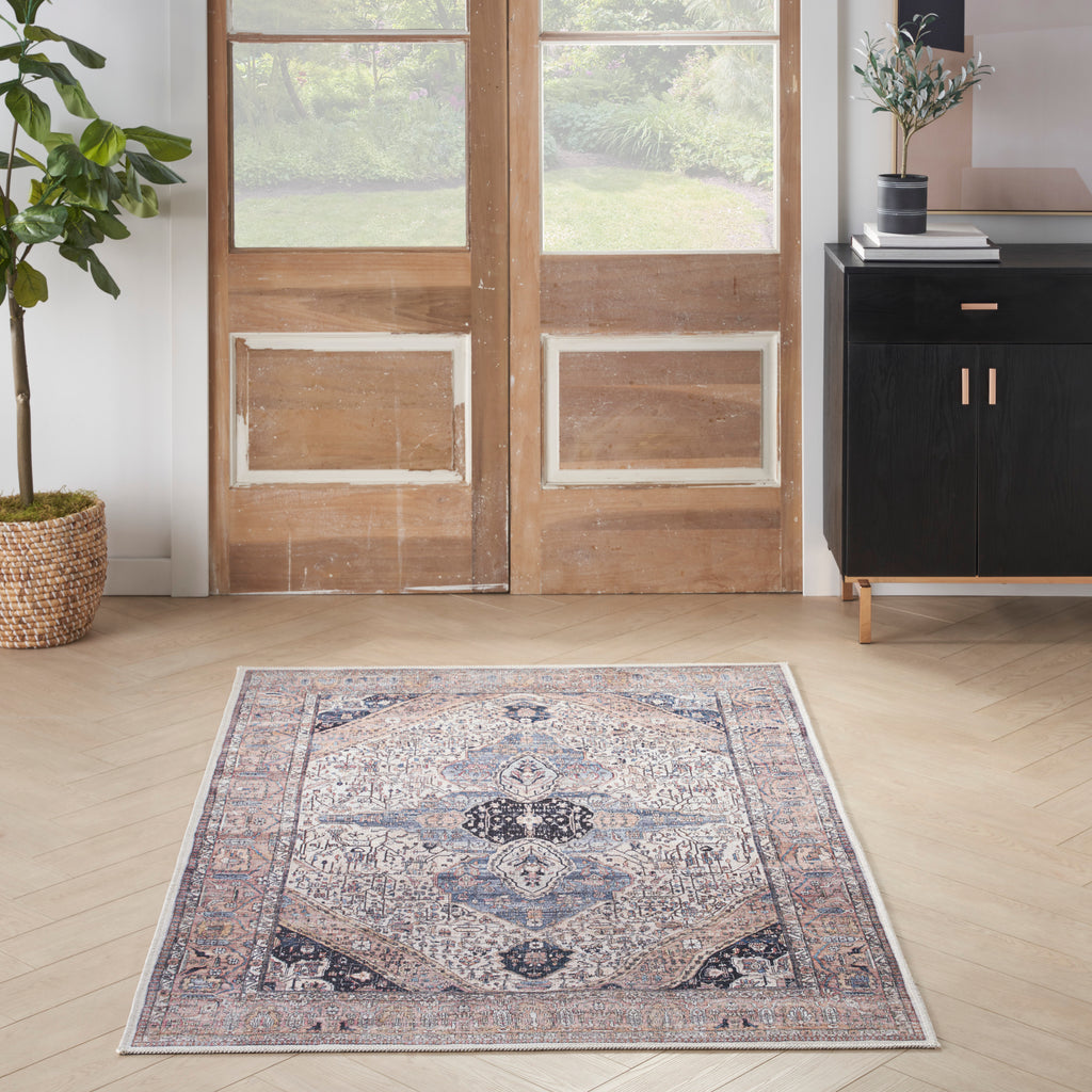 nourison grand washables grw05 ivory blue rug