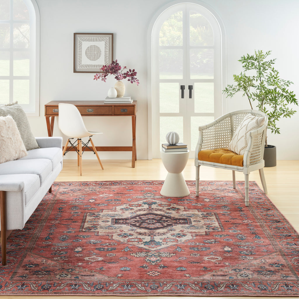 nourison grand washables grw03 rust multicolor rug
