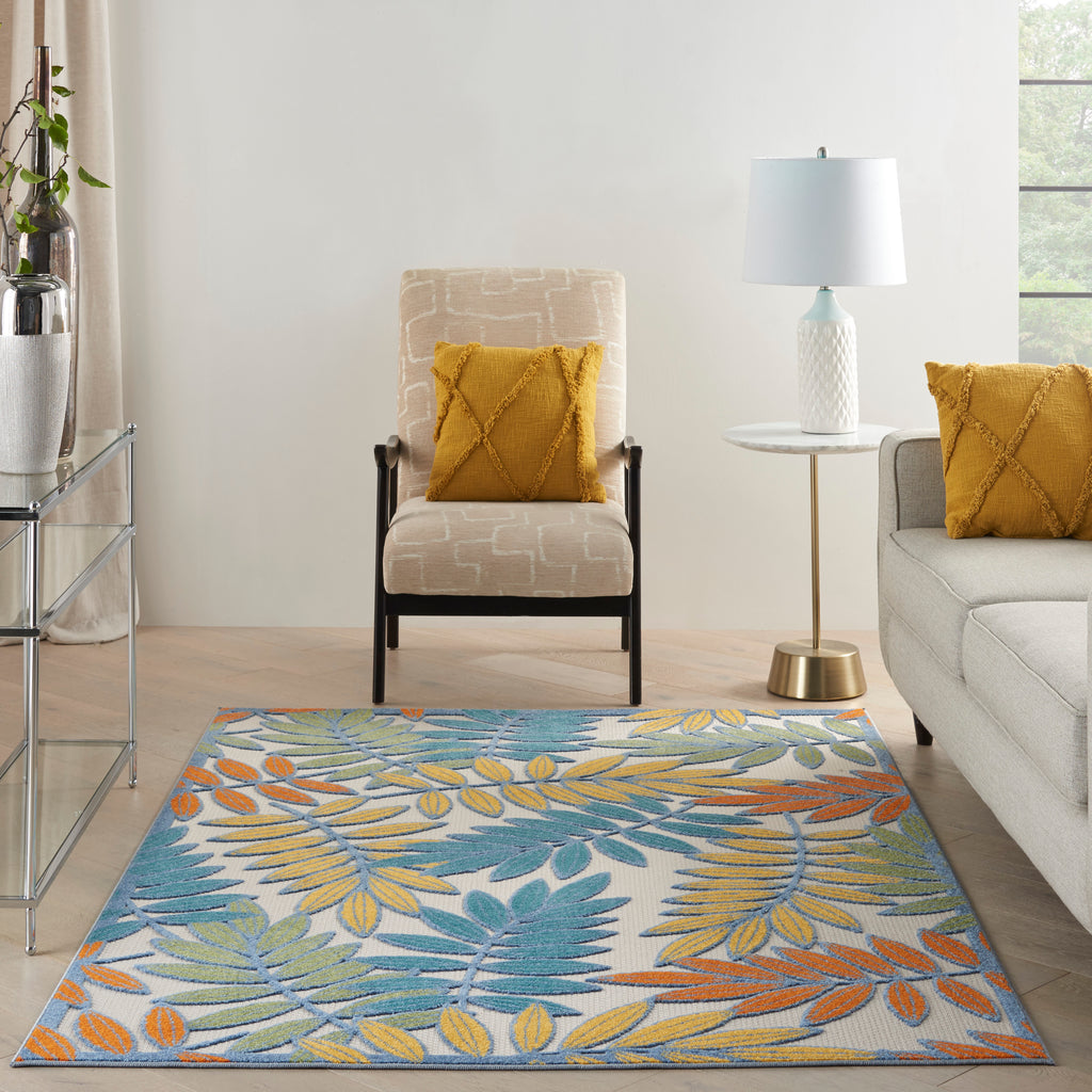 nourison aloha alh18 ivory multi rug