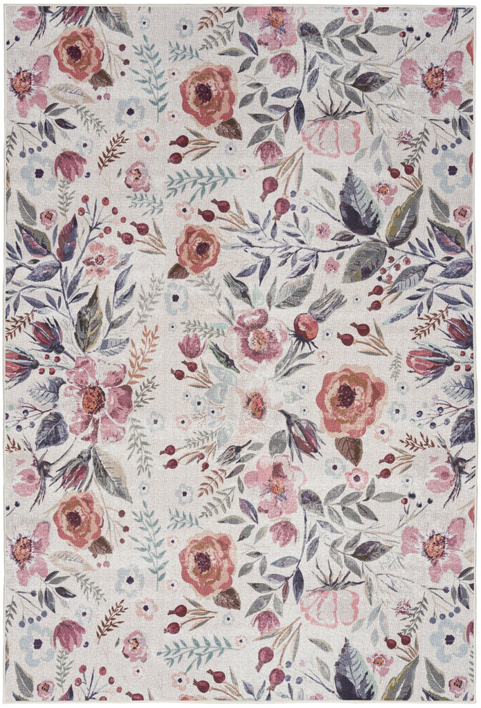 nourison nourison washables nwb01 ivory pink rug