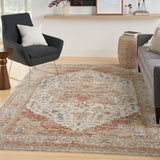nourison sahar shr06 ivory rust rug