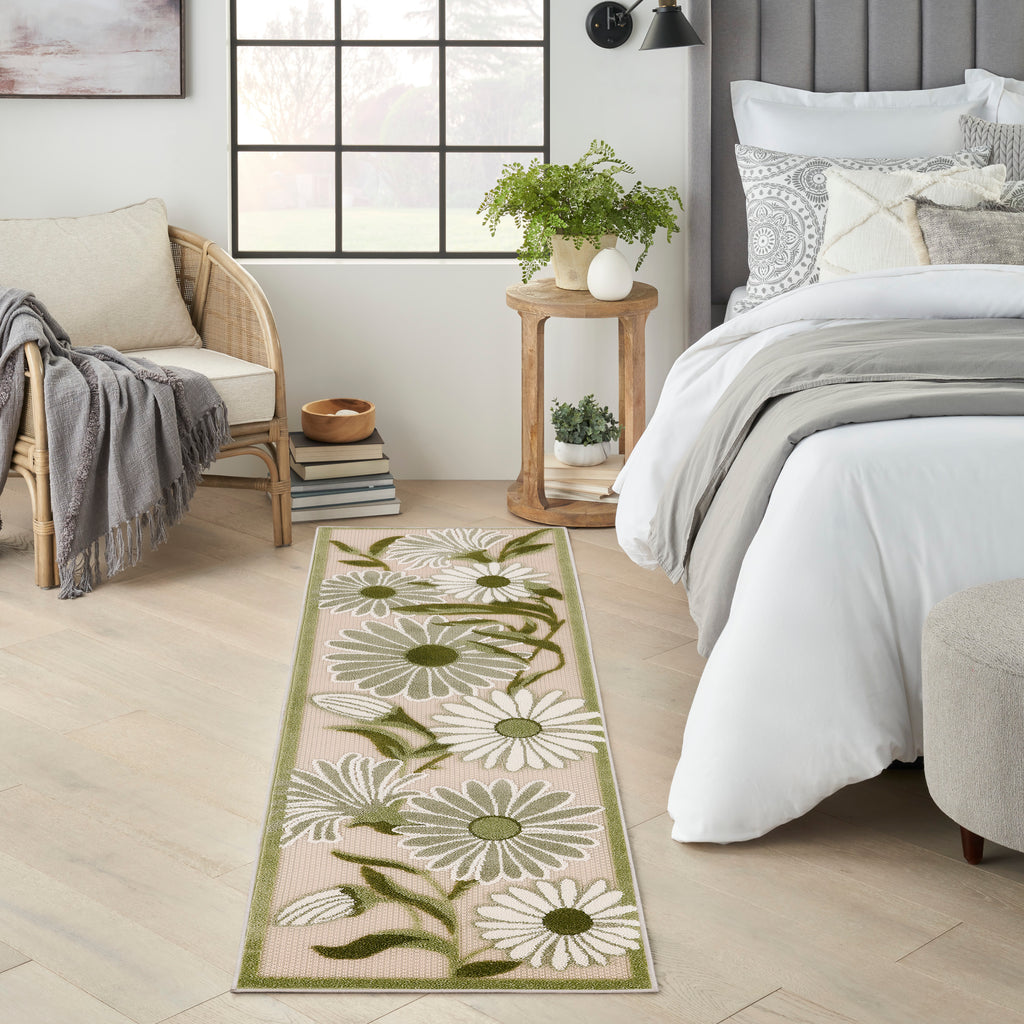 nourison aloha alh33 ivory green rug