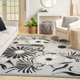 nourison aloha alh33 black white rug