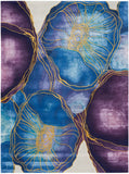 nourison prismatic prs32 blue gold rug