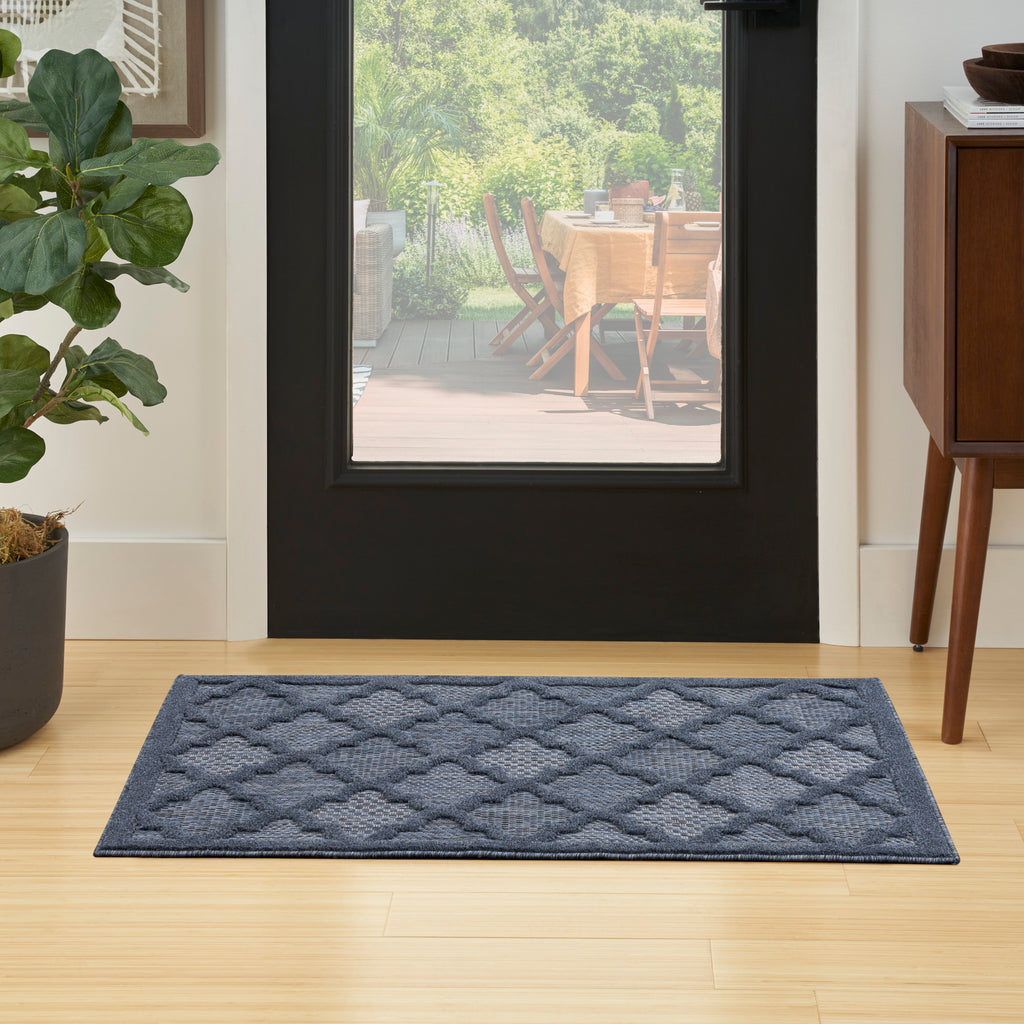 nourison easy care nes01 navy blue rug