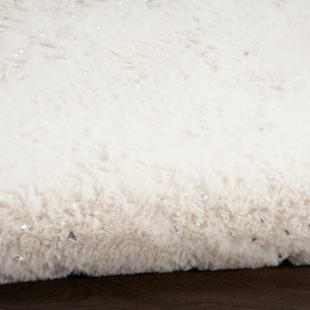 nourison cozy shimmer csh01 ivory silver rug