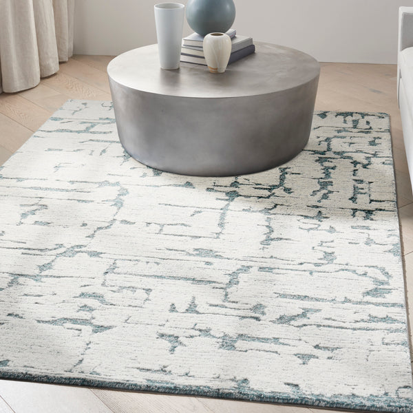 nourison ck009 sculptural scl01 teal rug
