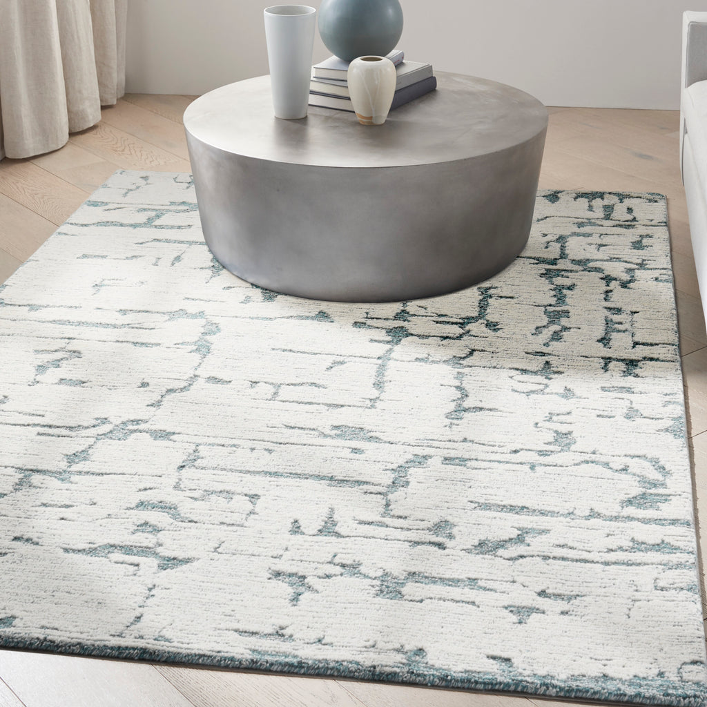 nourison ck009 sculptural scl01 teal rug