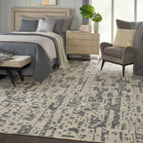 nourison silk shadows sha19 ivory grey rug