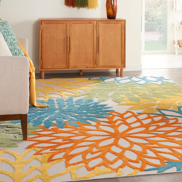 nourison aloha alh05 turquoise multicolor rug
