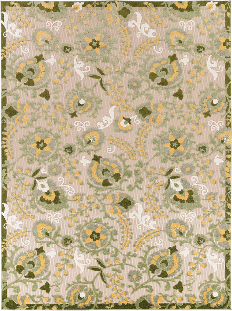 nourison aloha alh17 ivory green rug
