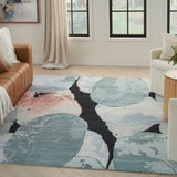 nourison silk shadows sha25 blue pink rug