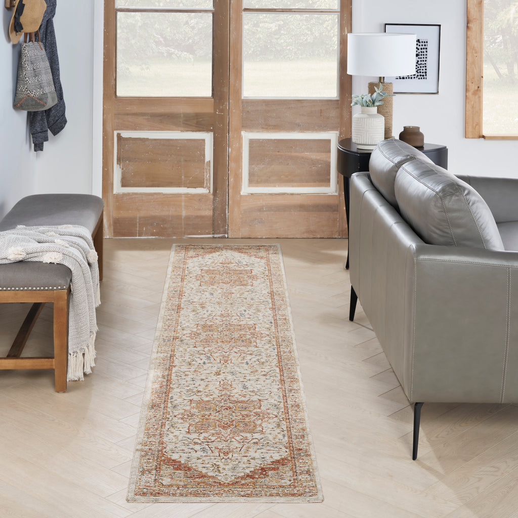 nourison sahar shr06 ivory rust rug