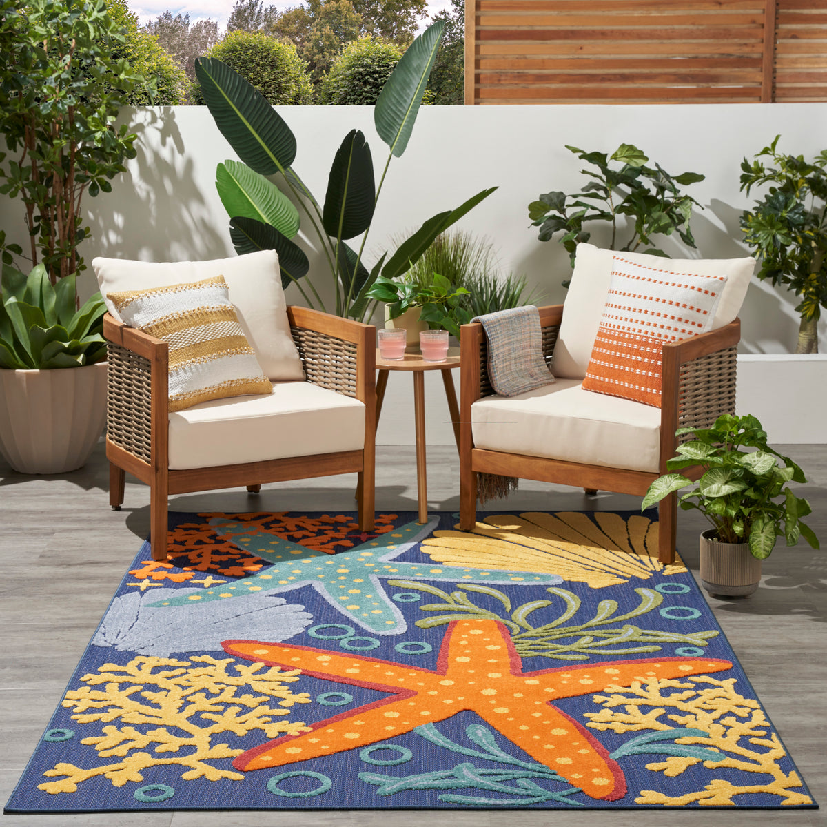 nourison aloha alh24 navy multicolor rug