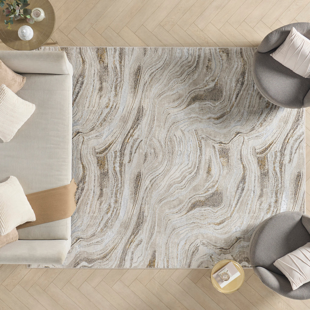 nourison glitz glz22 grey gold rug
