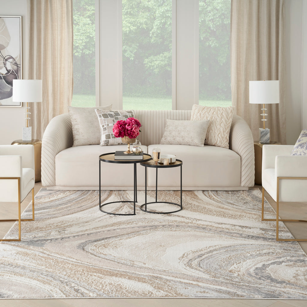 nourison brushstrokes bsk03 cream grey rug