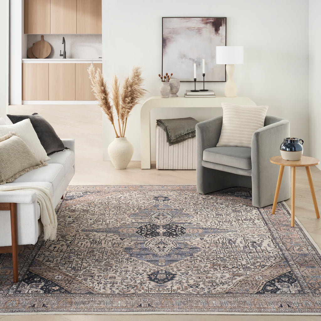 nourison grand washables grw05 ivory blue rug