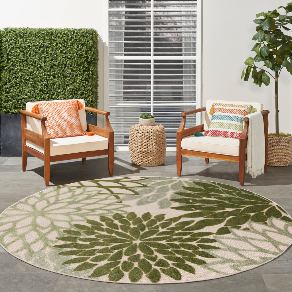 nourison aloha alh05 ivory green rug