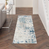 nourison quarry qua01 ivory grey blue rug