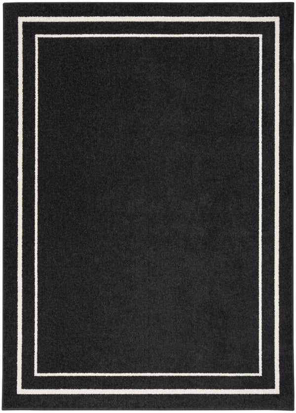 nourison nourison essentials nre02 black ivory rug
