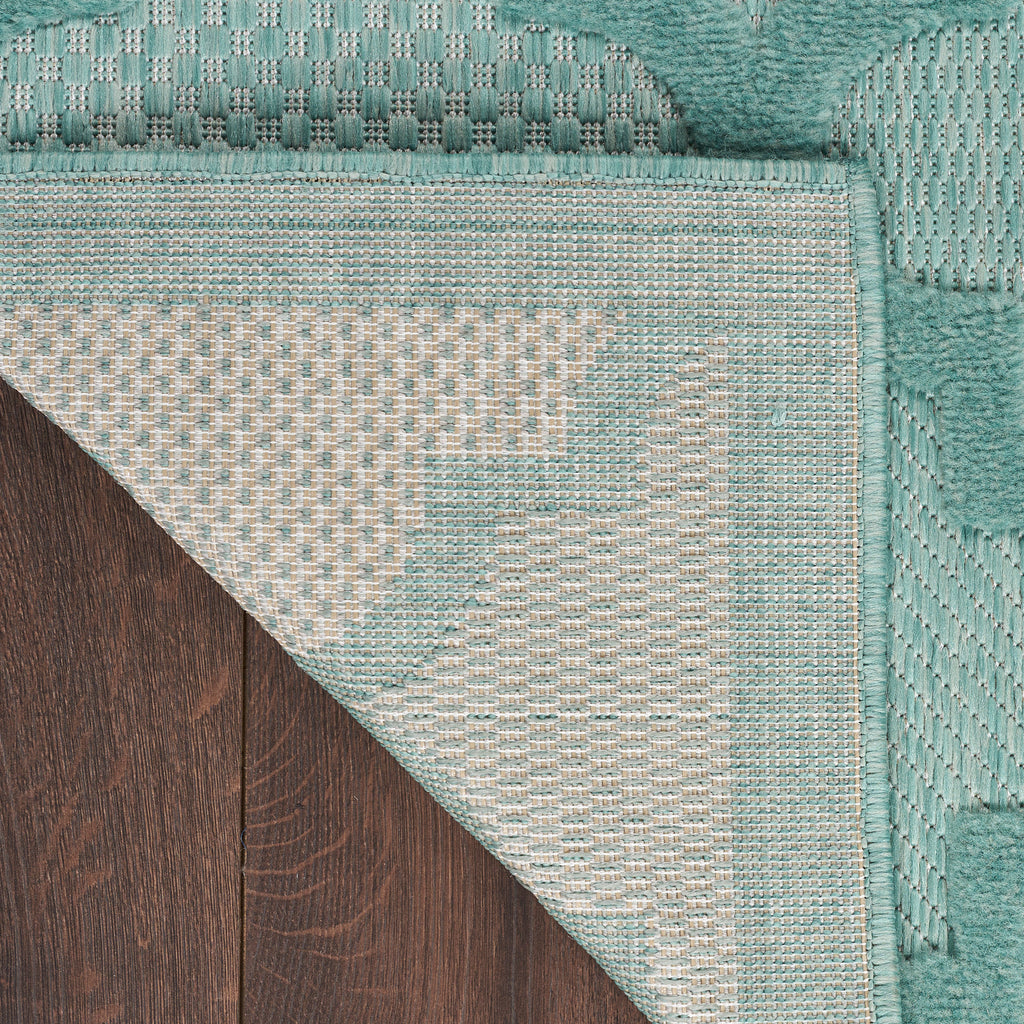 nourison easy care nes01 aqua teal rug