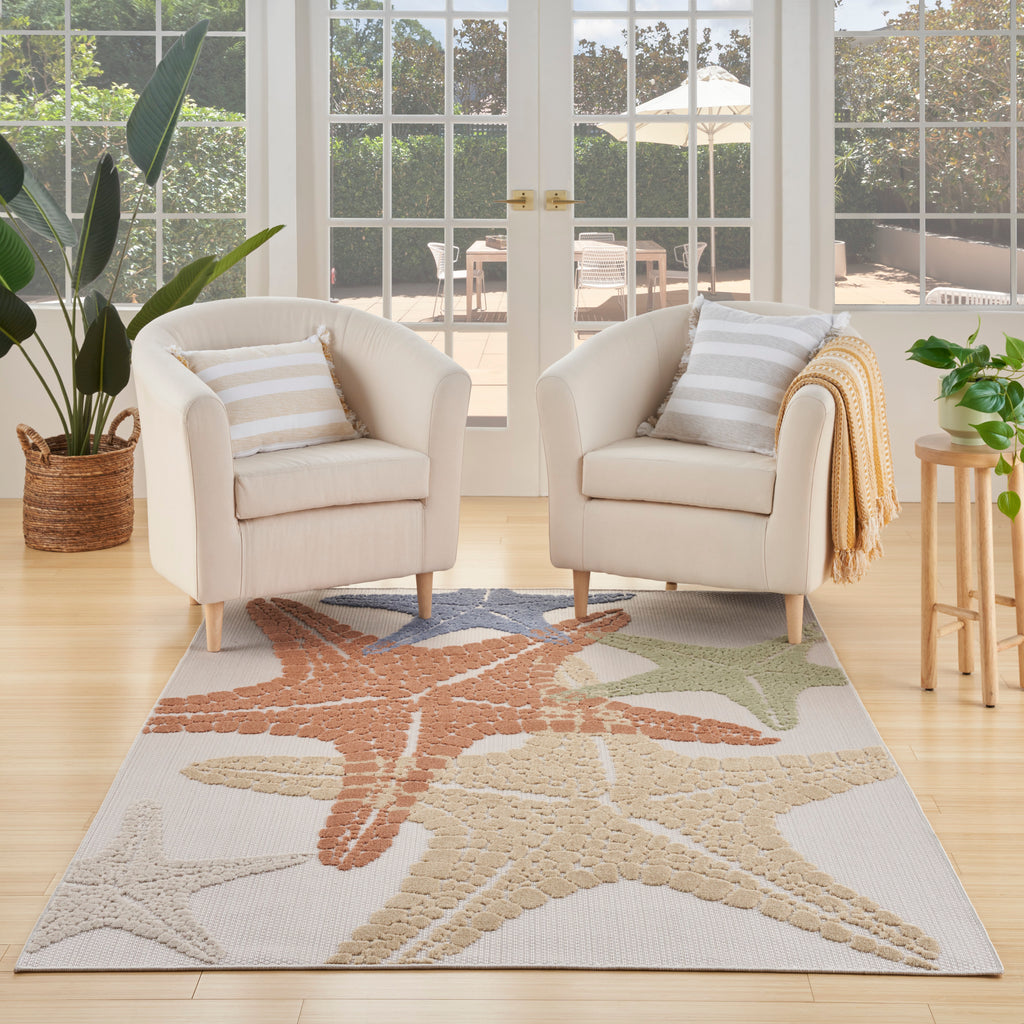 nourison aloha alh28 ivory multicolor rug