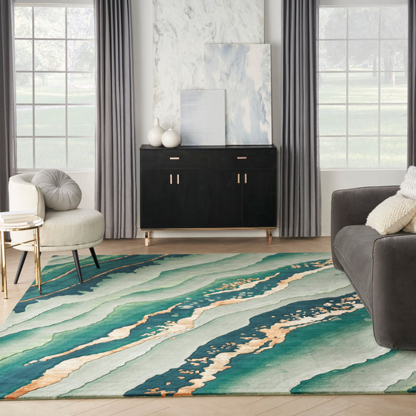 nourison prismatic prs30 emerald rug
