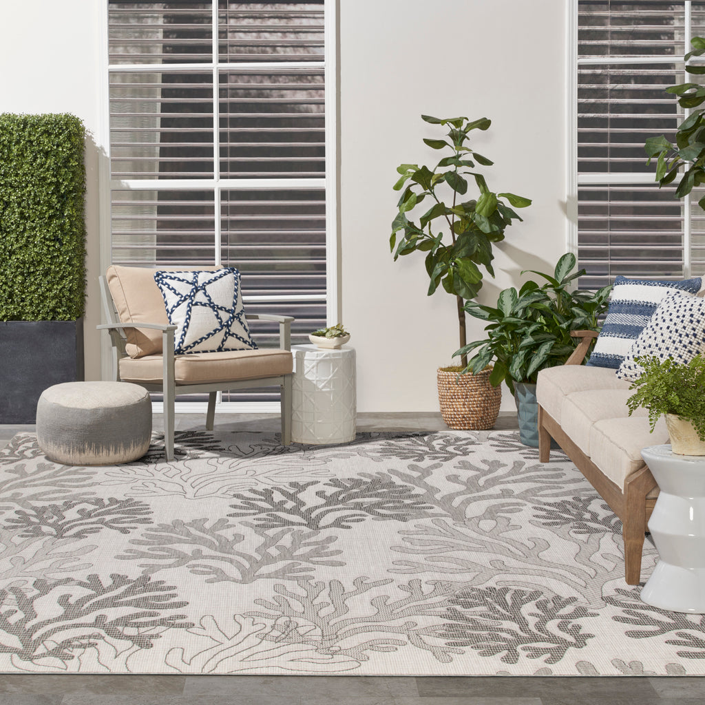 nourison garden oasis goa05 grey rug