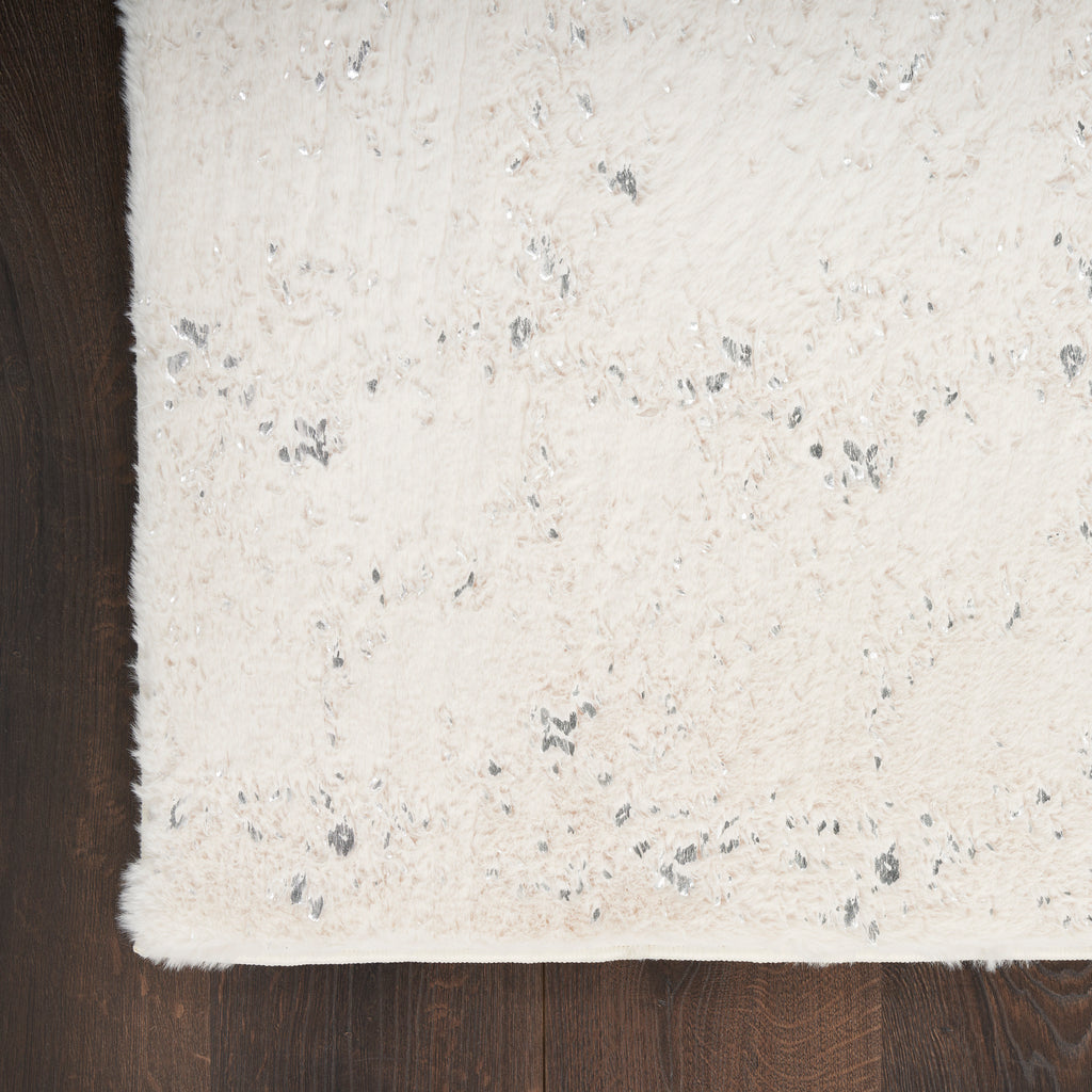 nourison cozy shimmer csh01 ivory silver rug