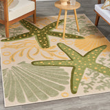 nourison aloha alh24 green yellow rug