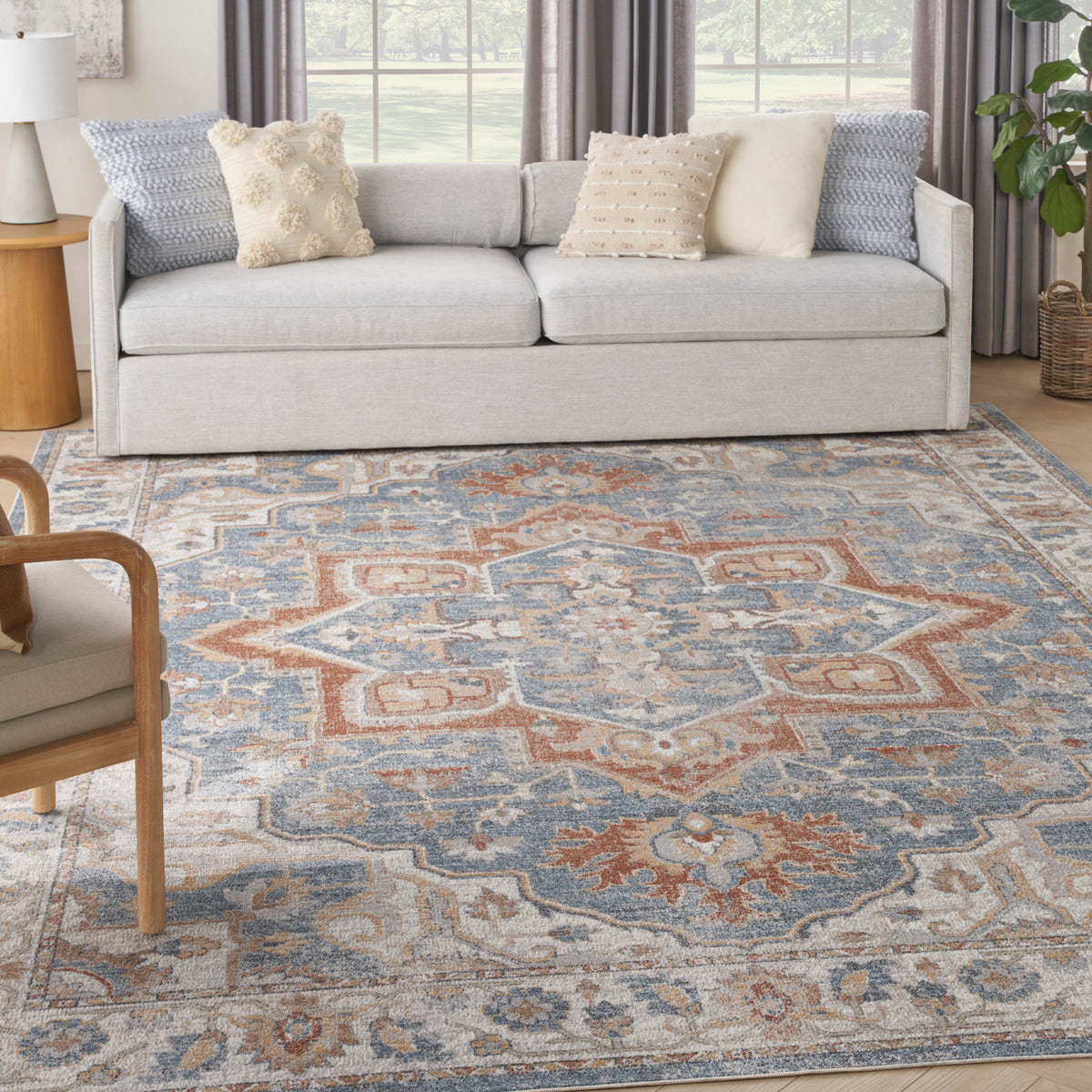 nourison astra machine washable asw12 denim multicolor rug
