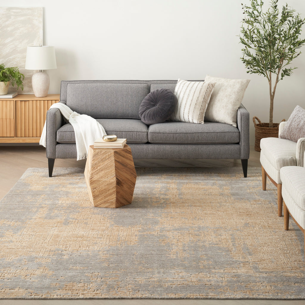 nourison harmony hay05 grey gold rug