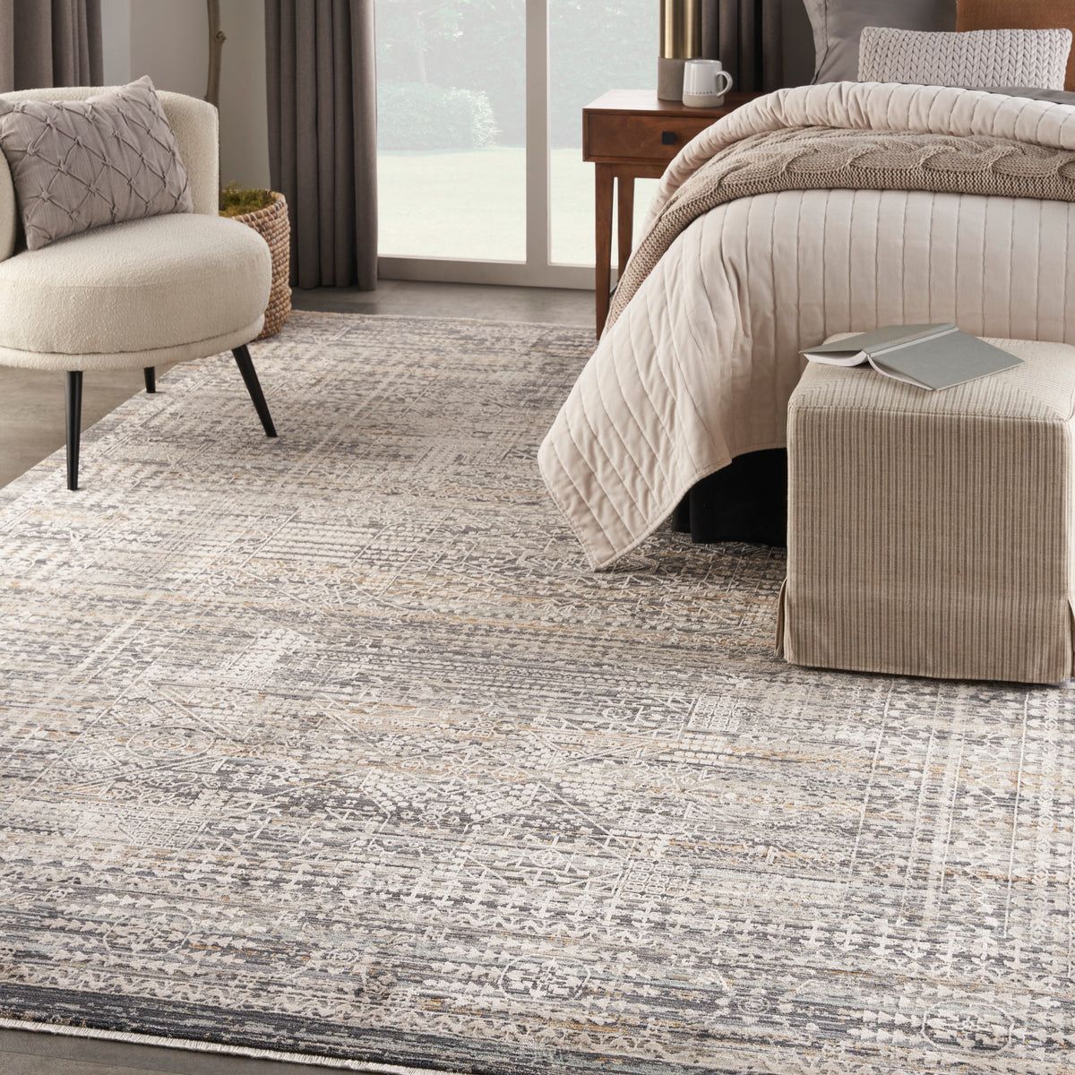 nourison lynx lnx05 ivory slate rug
