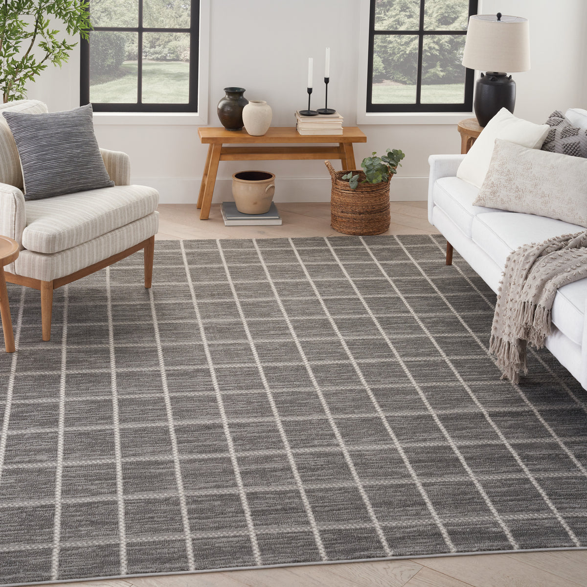nourison serenity home srh05 grey ivory rug