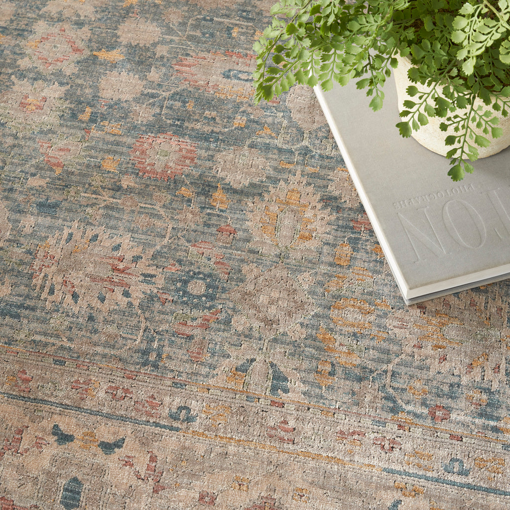 nourison luxurious lrs03 ivory blue rug