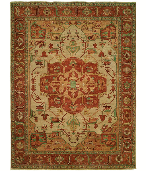 HRI Antique Heriz 113 Ivory Rug