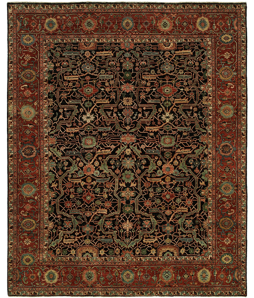 HRI Antique Heriz 121 Midnight Blue Rug