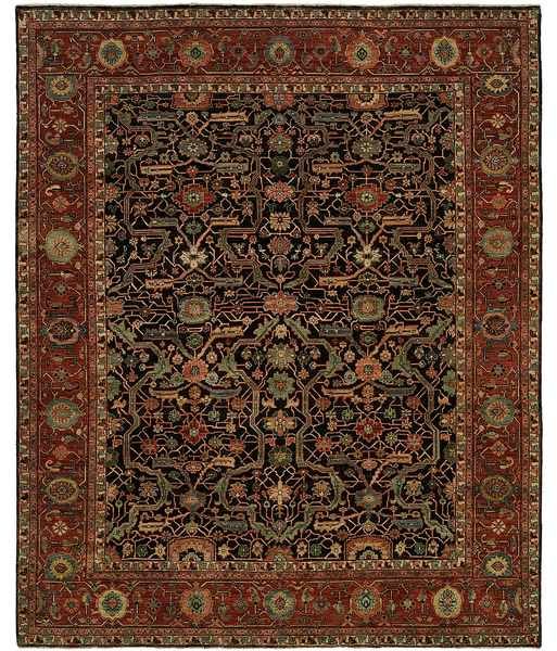 HRI Antique Heriz 121 Midnight Blue Rug